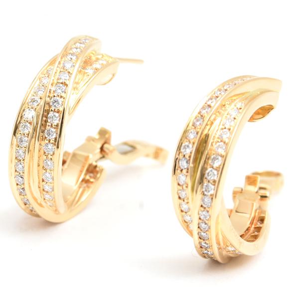TRINITY（Cartier） カルティエ ピアス レディース スリーバングルズ