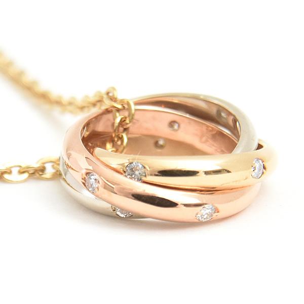 カルティエ ネックレス レディース トリニティ 15Pダイヤ ネックレス ゴールド Cartier 750YG×WG×PG 中古 | TRINITY（Cartier） | 01