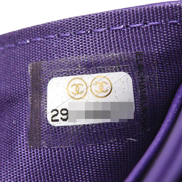 CHANEL ラムスキン 三つ折り財布　パープル CHANEL（シャネル） 財布 レディース ボーイシャネル スモール