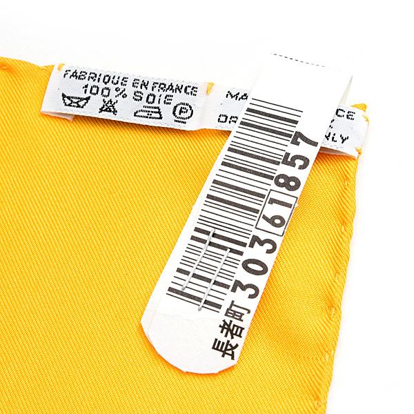 ss2452【中古】　エルメス　スカーフ　カレ90　黄色　シルク100％ 　HERMES　イエロー　フラワープリント　花柄　ショール 　大判　華やか　マーガレット　au gre du vent　風 HERMES（エルメス） スカーフ レディース カレ90 Pourvu qu on ait l