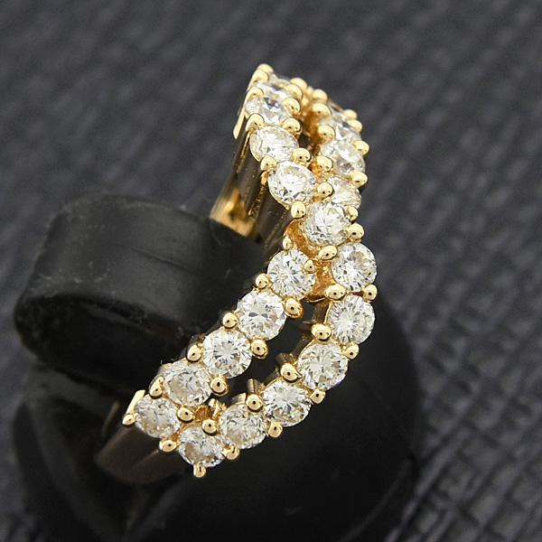 【115N5795S】TASAKI K18 天然ダイヤモンドリング 10.5号 TASAKI（タサキ） 指輪 レディース ダイヤ ウェーブデザイン リング D1