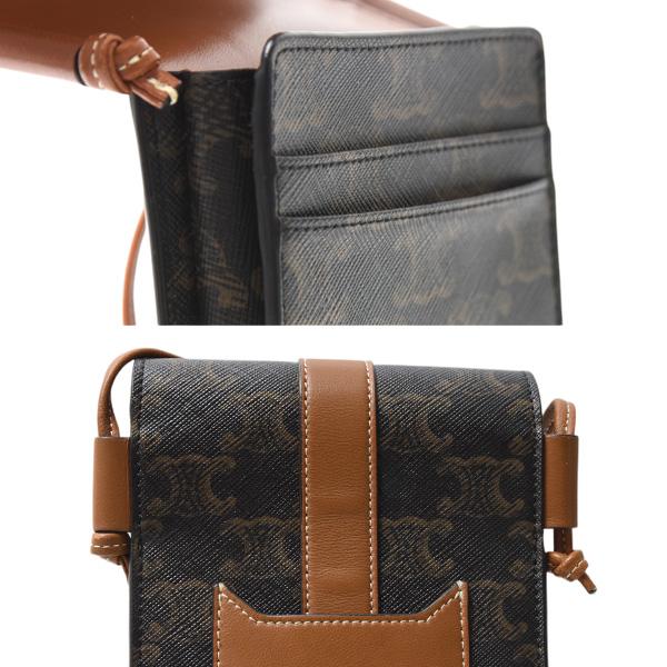 CELINE セリーヌ/トリオンフモバイルショルダーポーチ/10H742/S-S******/SAランク/18【中古】 CELINE - CELINE セリーヌ/トリオンフモバイルショルダーポーチ/10H742