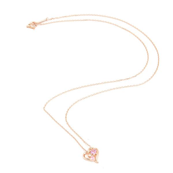4℃（ヨンドシー） ネックレス レディース ハートモチーフ ピンク