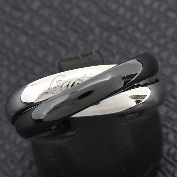 Cartier カルティエ トリニティ リング ブラック 57 17号 TRINITY（Cartier） カルティエ 指輪 メンズ トリニティ リング 3連