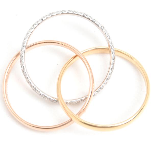 極美品 カルティエ SM #52 リング TRINITY（Cartier） カルティエ 指輪 レディース トリニティ セミ
