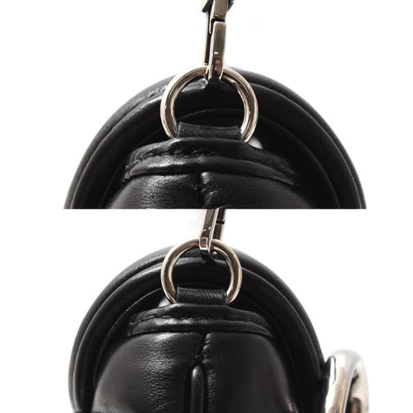 ★3日以内返品可★ 極美品 GUCCI グッチ ホースビット チェーン スモール ショルダーバッグ 764339 2wayショルダーバッグ ブラック シルバー レザー レディース GUCCI（グッチ） バッグ レディース ホースビット チェーン スモール
