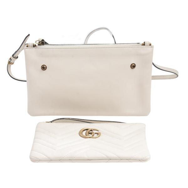 GUCCI GGマーモント ショルダーバッグ アイボリー ホワイト キルティング グッチ(GUCCI)グッチ GGマーモント キルティング スモール ショルダー