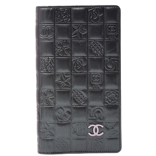 【美品】CHANEL ココマーク アイコンライン レザー 二つ折り 長財布 アイコン シャネル 財布 レディース アイコンライン 2つ折り長財布