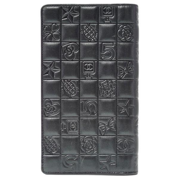 美品！シャネル　アイコンライン　長財布　ブラック　ゴールド　ココマーク アイコン シャネル 財布 レディース アイコンライン 2つ折り長財布