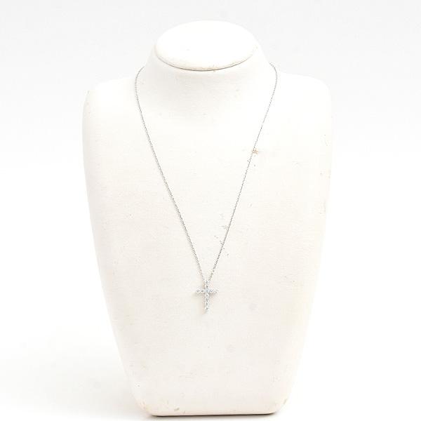 スタージュエリー ネックレス レディース ダイヤ クロス ペンダント D0.50ct プラチナ PT950 STAR JEWELRY 中古_7