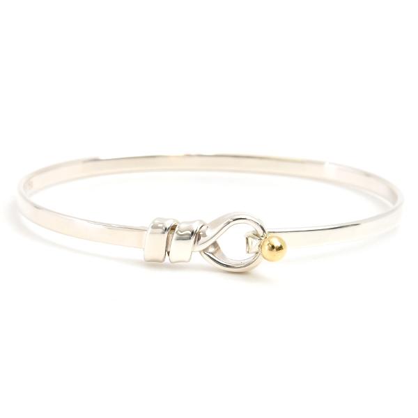ティファニーTiffany & Co.フック＆アイsv925.18kバングル TIFFANY ティファニー フック&アイ バングル 925/750 コンビ シルバー