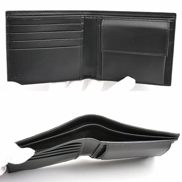GUCCI グッチ　二つ折り財布　シグネチャー　PVC ブラック GUCCI（グッチ） 財布 メンズ 二つ折り グッチシマ グッチシグネチャー