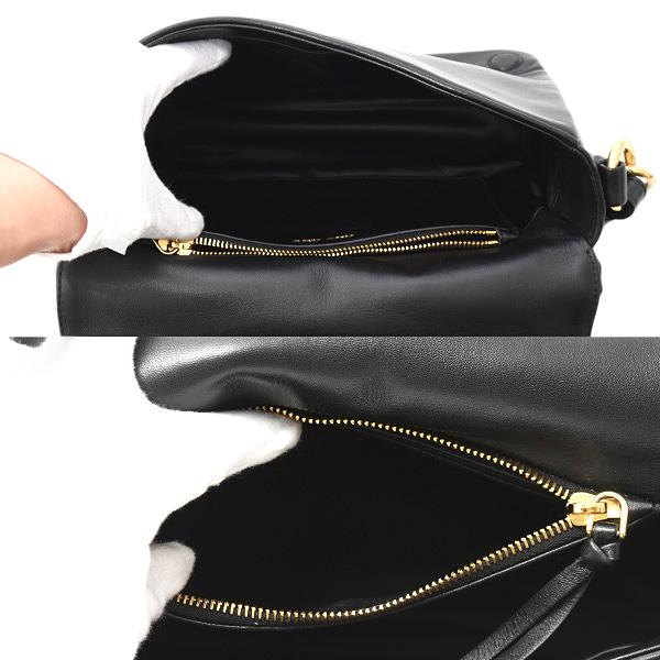 ミュウミュウ バッグ レディース キルティング チェーンバッグ ショルダー ナッパレザー NERO MIUMIU 5BD213 中古_4