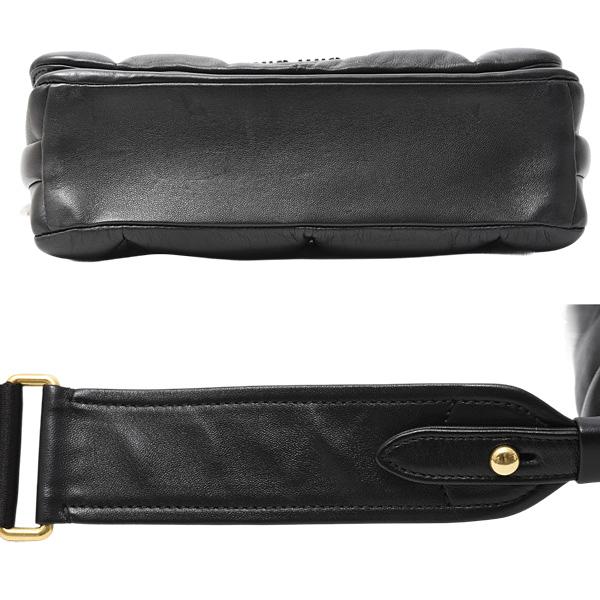 ミュウミュウ バッグ レディース キルティング チェーンバッグ ショルダー ナッパレザー NERO MIUMIU 5BD213 中古_5