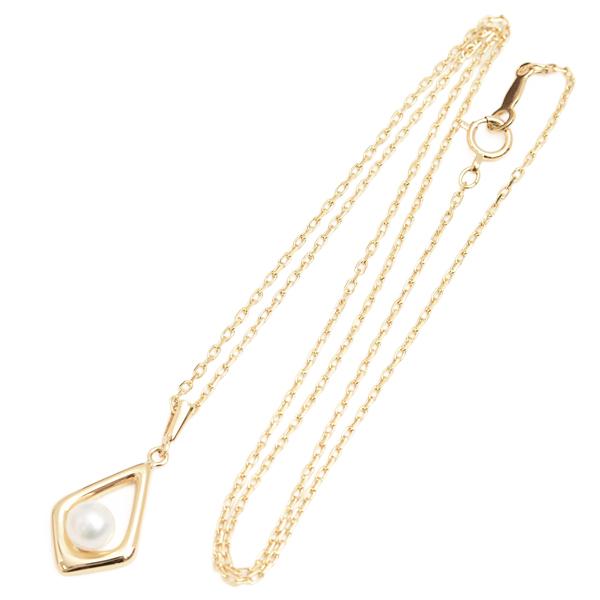 MIKIMOTO（ミキモト） ネックレス レディース ひし型チャーム アコヤ 