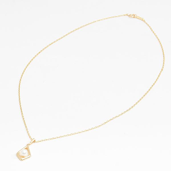 MIKIMOTO（ミキモト） ネックレス レディース ひし型チャーム アコヤ 