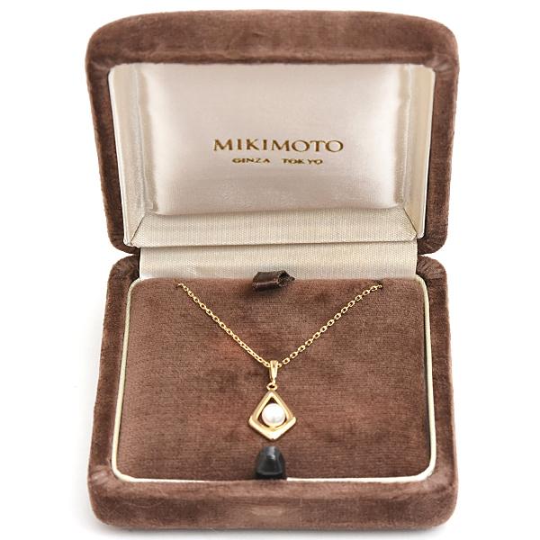 MIKIMOTO（ミキモト） ネックレス レディース ひし型チャーム アコヤ 