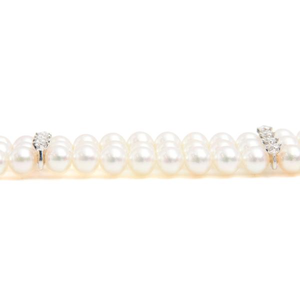 MIKIMOTO（ミキモト） ブレス レディース 3連 ベビーパール ダイヤ 
