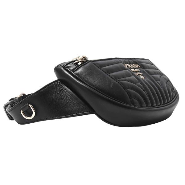 PRADA レザー ウエストバッグブラック PRADA（プラダ） バッグ メンズ レディース ウエストバッグ ボディ