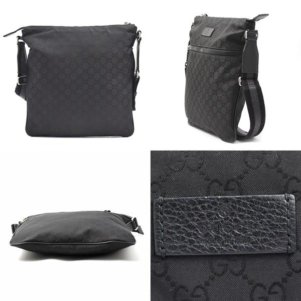 GUCCI ナイロンショルダーバッグ ブラック GUCCI（グッチ） バッグ レディース メンズ GGナイロン ショルダー