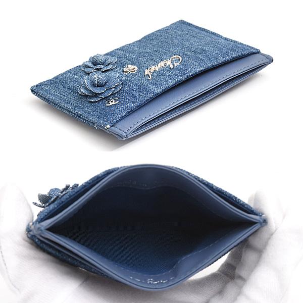 CHANEL シャネル　カメリア　ラムスキン　カードケース　パスケース CAMELIA シャネル カードケース レディース カメリア パスケース