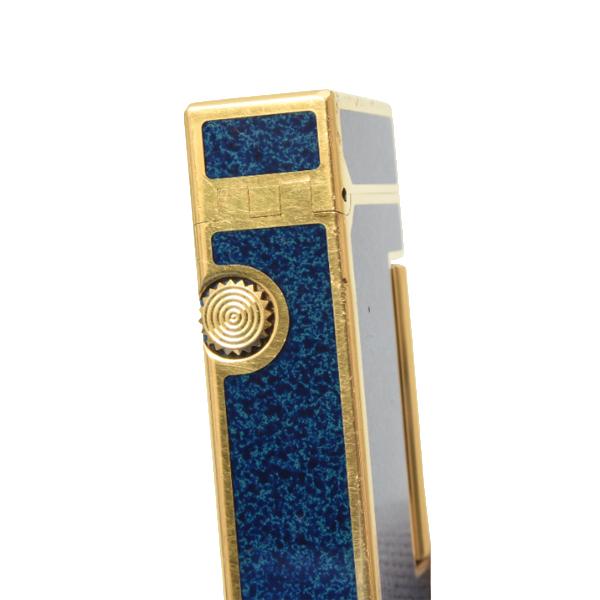 Dunhill - ダンヒル ガスライター ラピスラッカー ローラー ブルー ゴールドカラー 金色 dunhill（ダンヒル） メンズ ローラーガスライター ラピスラッカー