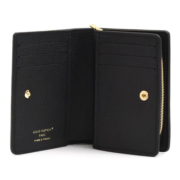 ★3日以内返品可★ 美品 LOUIS VUITTON ルイ・ヴィトン アンプラント ポルトフォイユ クレア M80151 二つ折り財布 ブラック レザー レディース LOUIS VUITTON（ルイ・ヴィトン） 財布 レディース アンプラント