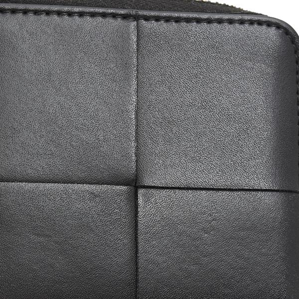 【未使用】ボッテガ イントレチャート 黒 コンパクト 財布 美品 メンズ BOTTEGA VENETA（ボッテガ・ヴェネタ） 財布 メンズ イントレチャート