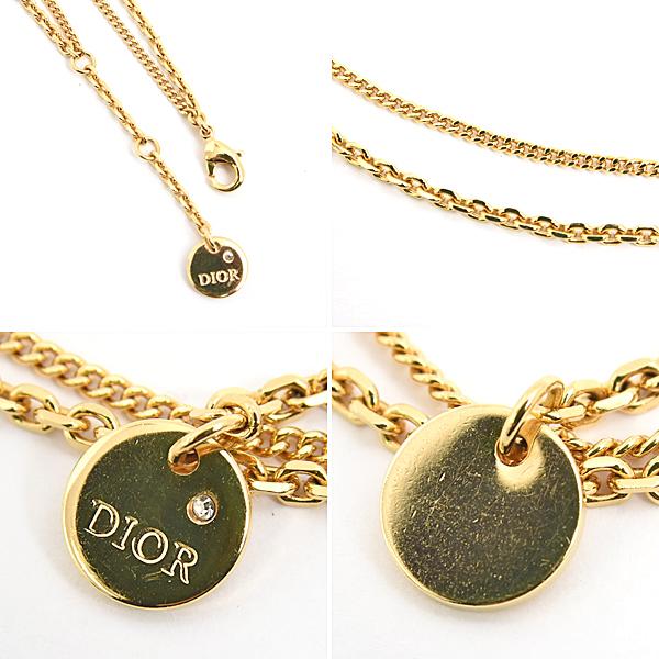 d*7様 【正規品】Dior ゴールドトーン 2連 ダブル チェーン ブレスレッ Christian Dior（クリスチャン・ディオール） ブレス レディース 2連