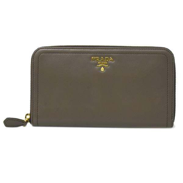 PRADA（プラダ） 財布 レディース 長財布 ラウンドファスナー カーフ