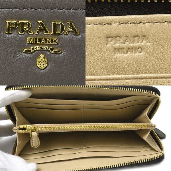 PRADA（プラダ） 財布 レディース 長財布 ラウンドファスナー カーフ