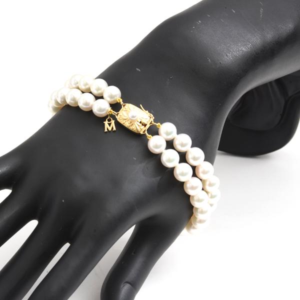 MIKIMOTO（ミキモト） ブレス レディース 2連 パール ブレスレット 7.5 