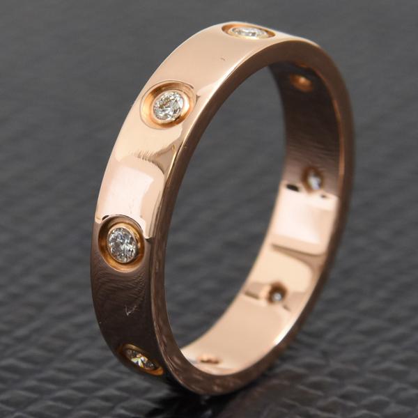 Cartier カルティエ ミニラブリング 750WG 54号 LOVE（Cartier） カルティエ 指輪 レディース ミニラブ フルダイヤ