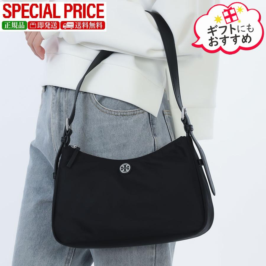 【美品】Tory Burch ボディバッグ ナイロン シルバーロゴ ブラック TORY BURCH（トリーバーチ） バッグ ボディバッグ ベルトバッグ