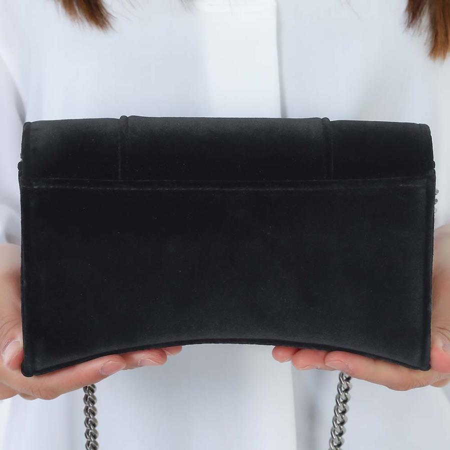BALENCIAGA 656050 2AAPT 1000 HOURGLASS ショルダーウォレット BALENCIAGA 全品5%OFFクーポン☆13日まで☆ バレンシアガ 656050