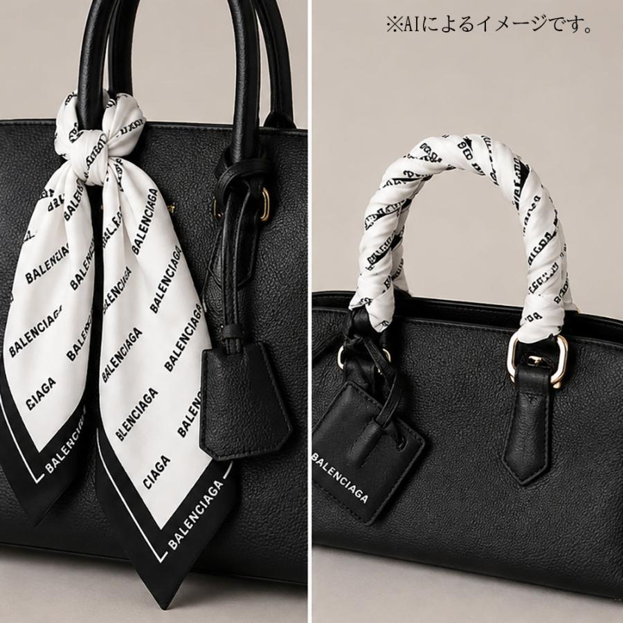 BALENCIAGA（バレンシアガ） スカーフ シルク100％ ロゴ ホワイト