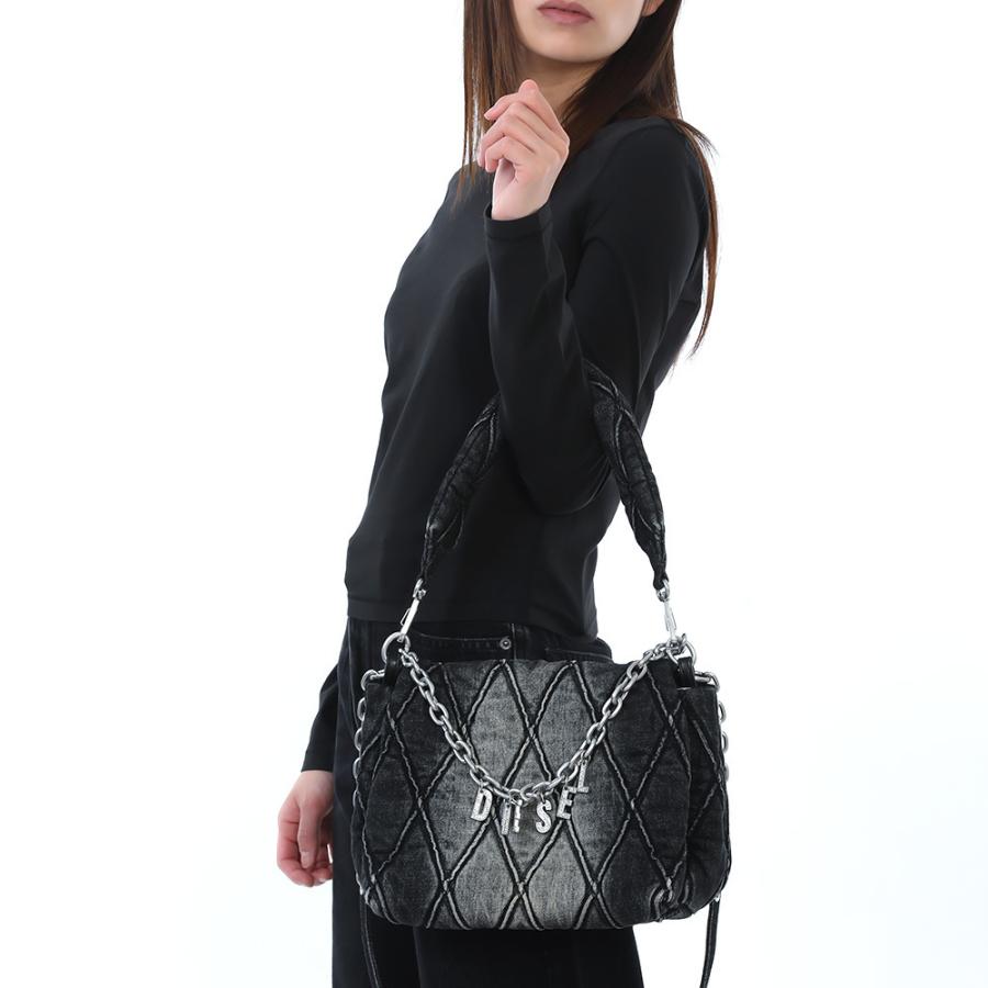 新品・正規品 決算セール☆DIESEL X09596 P6330 CHARM-D SHOULDER M ショルダーバッグ キルティング デニム レディース 2wayの画像