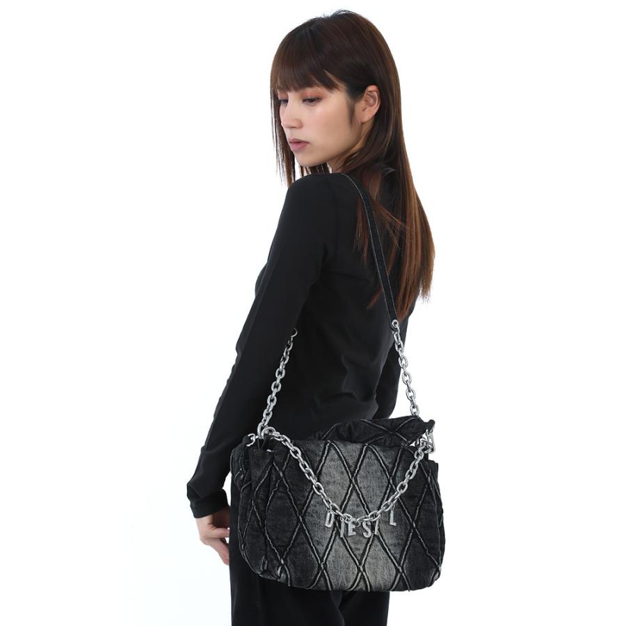 新品・正規品 決算セール☆DIESEL X09596 P6330 CHARM-D SHOULDER M ショルダーバッグ キルティング デニム レディース 2wayの画像
