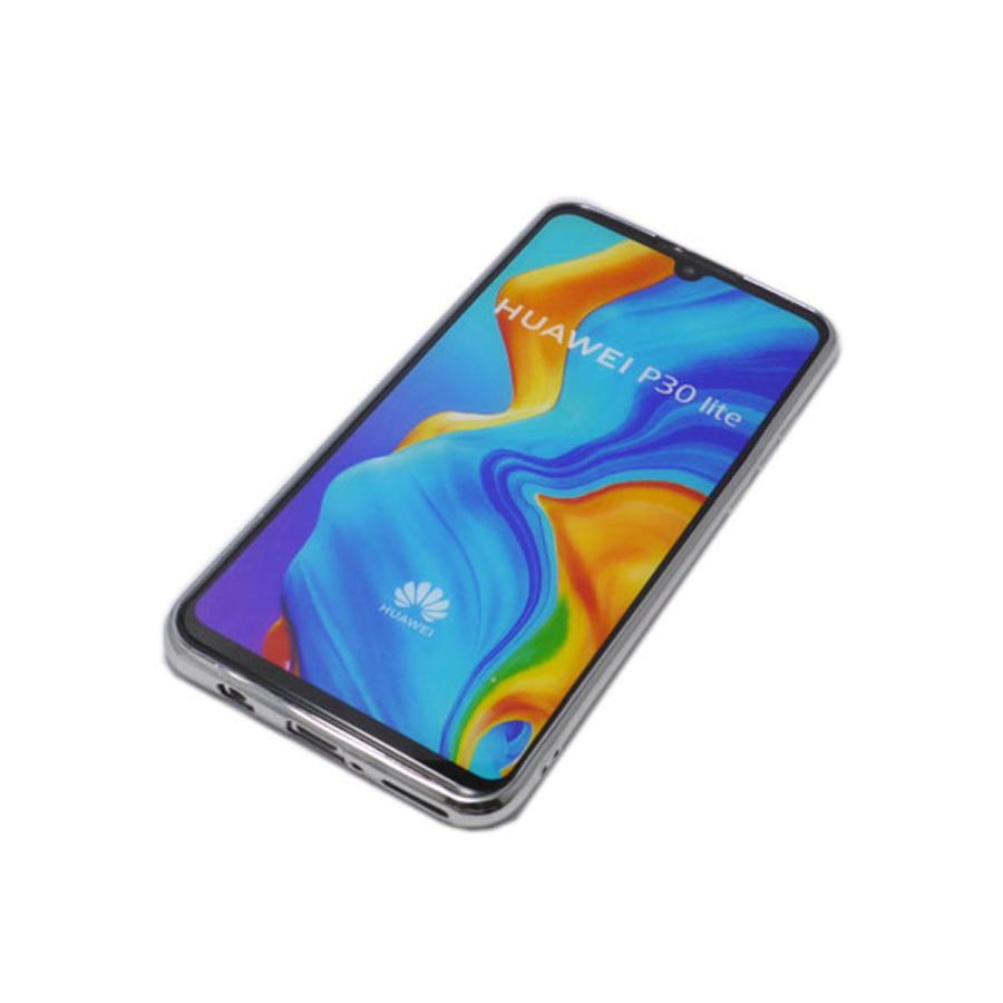 HUAWEI P30 lite ケース クリア TPU 片面 メタリックカラー エッジ