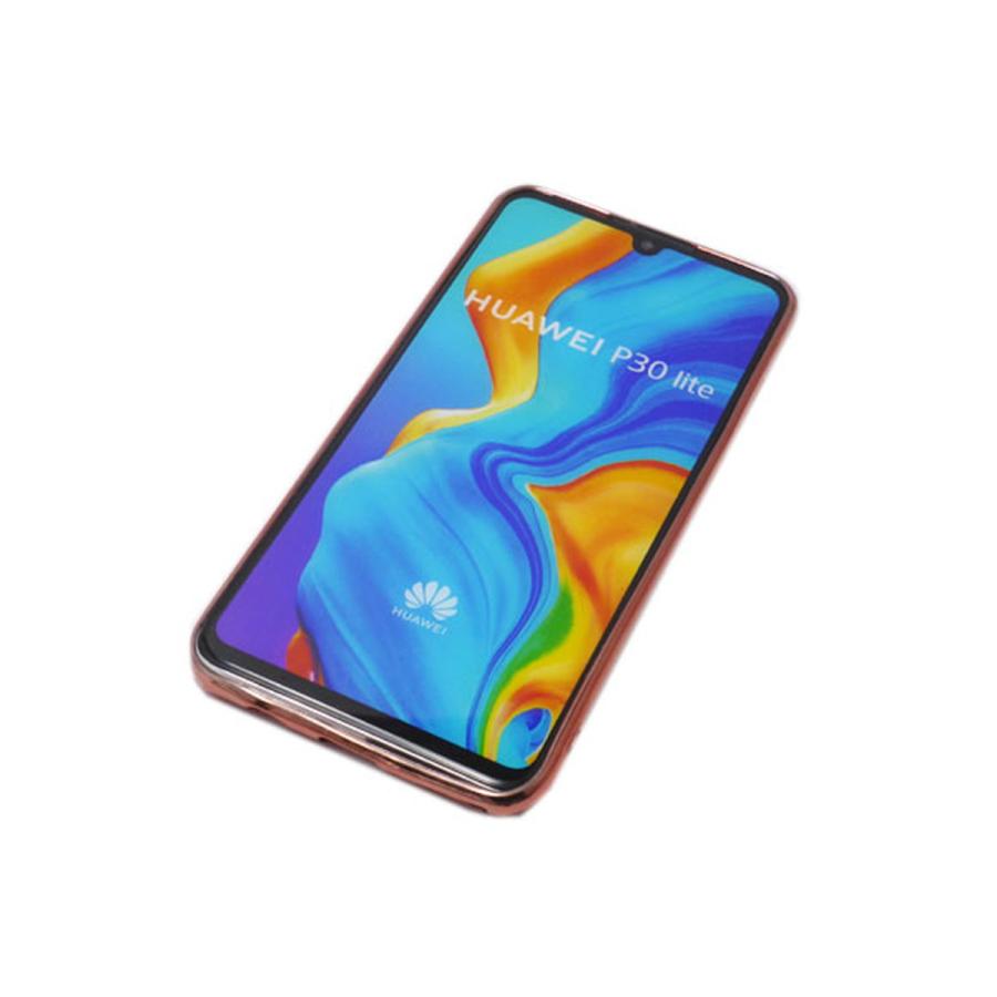 HUAWEI P30 lite ケース クリア TPU 片面 メタリックカラー エッジ