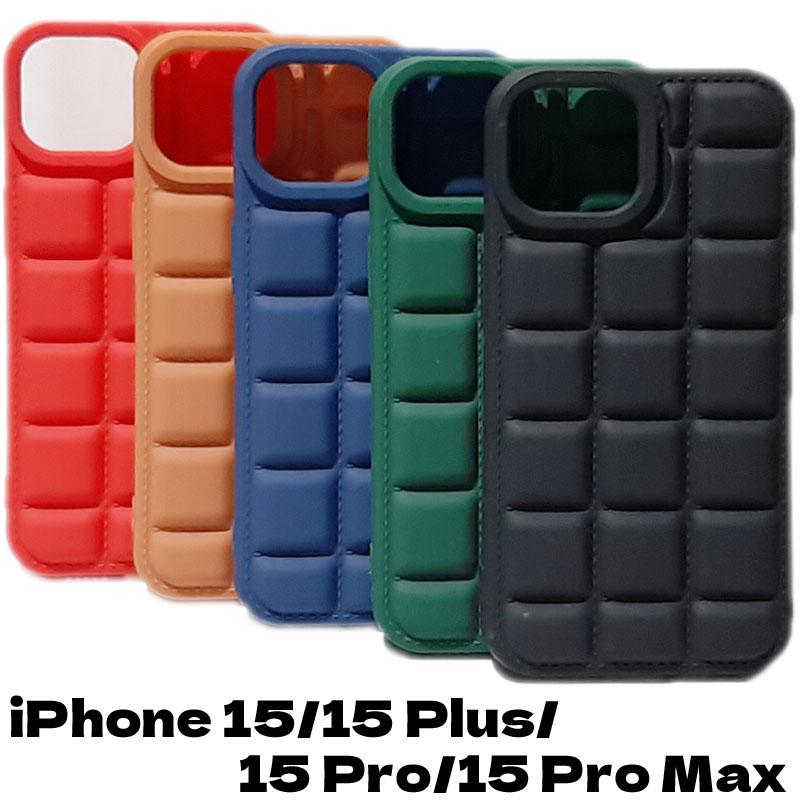 iPhone 15(無印)/15 Plus/15 Pro/15 Pro Max 格子 四角形 凸凹