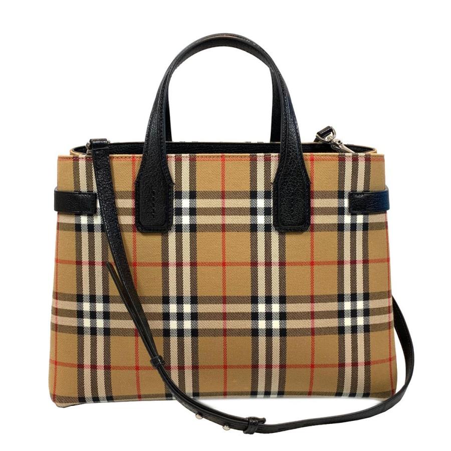 ☆大人気商品☆ BURBERRY(バーバリー) バーバリー ランクA BB4076953 カーフレザー x コットン アーカイブベージュ ハンドバッグ ショルダーバッグ 2WAY バナー ミディアム - バッグ ☆大人気商品☆ BURBERRY(バーバリー) バーバリー ランクA BB4076953 カーフレザー x コットン アーカイブベージュ ハンドバッグ ショルダーバッグ 2WAY バナー ミディアム - バッグ
