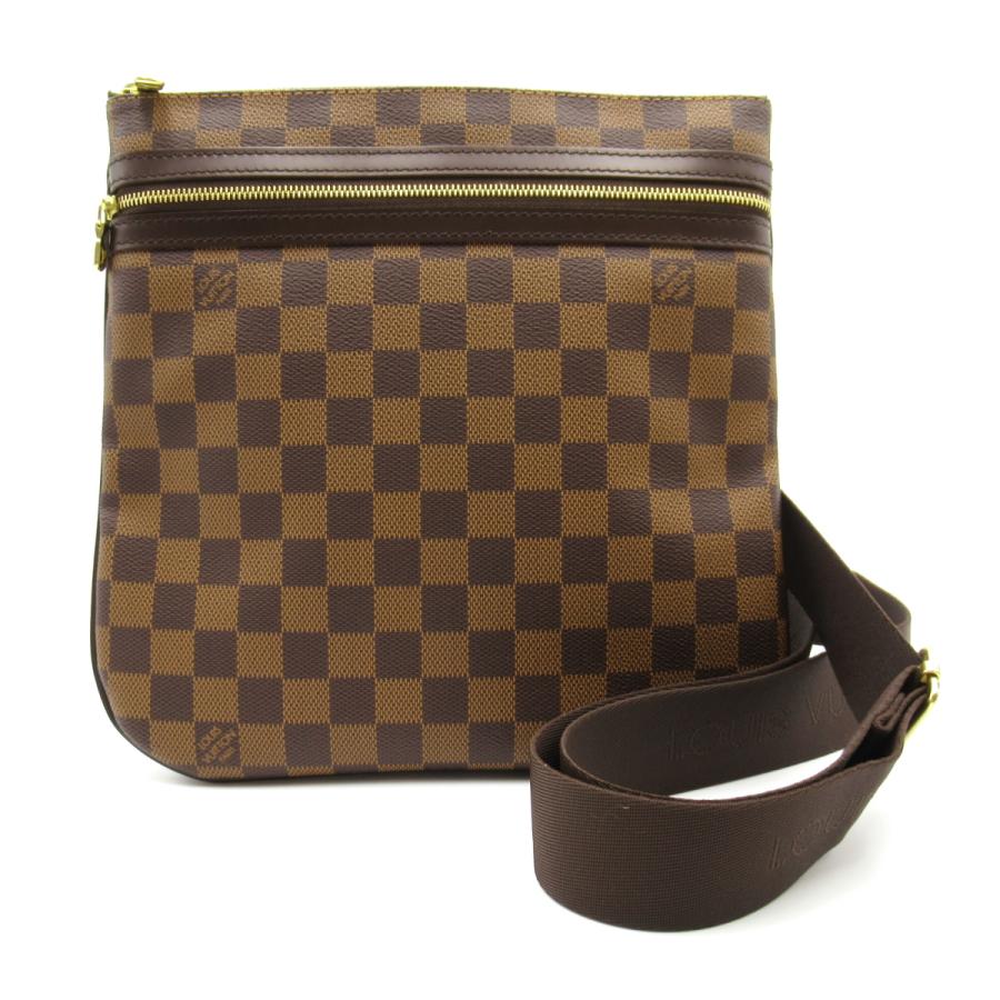 ルイ・ヴィトン ポシェット・ボスフォール ショルダーバッグ ブラウン系ゴールド金具ダミエ PVCコーティングキャンバス 中古