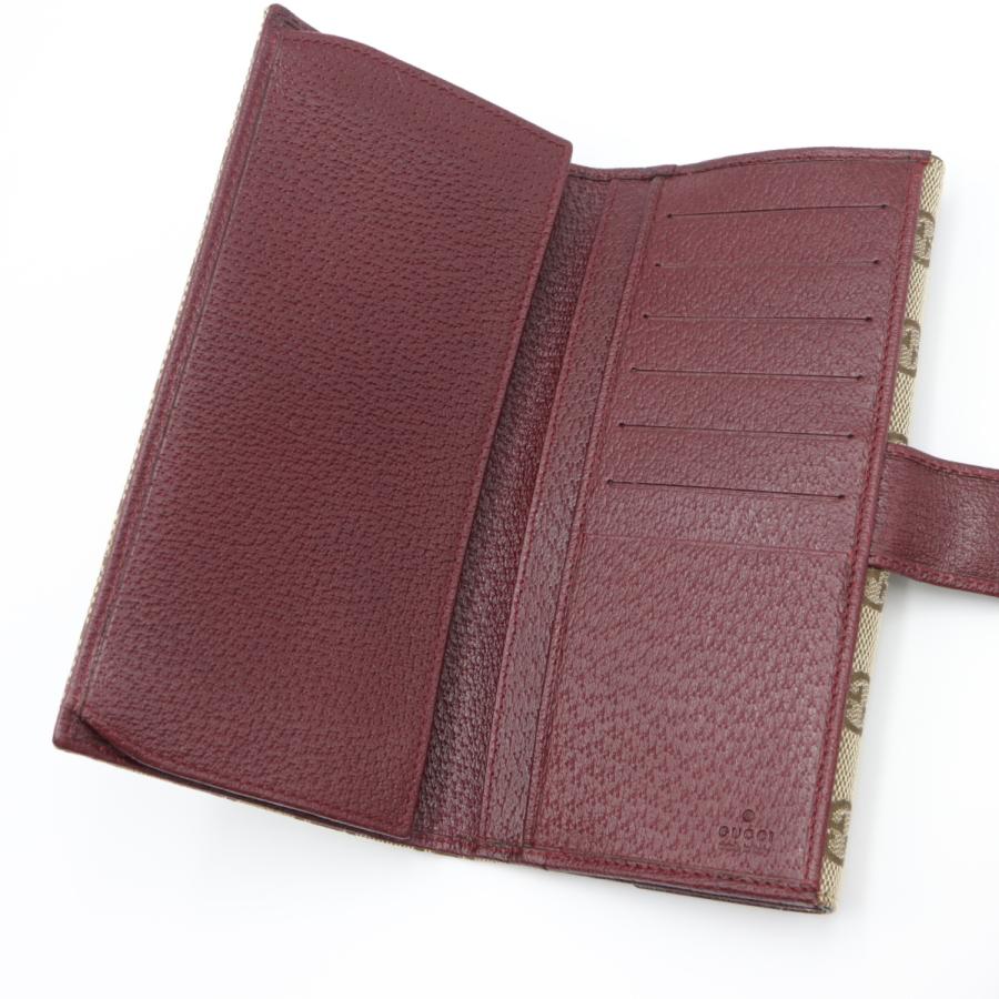 GUCCI グッチ Wホック長財布 ベージュ系 レッド系 ベージュ GUCCI グッチ Wホック長財布 ベージュ系 レッド系 ベージュ