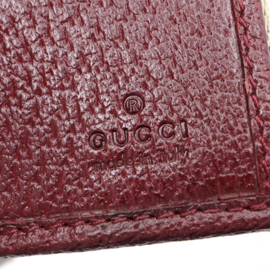 GUCCI グッチ Wホック長財布 ベージュ系 レッド系 ベージュ GUCCI グッチ Wホック長財布 ベージュ系 レッド系 ベージュ
