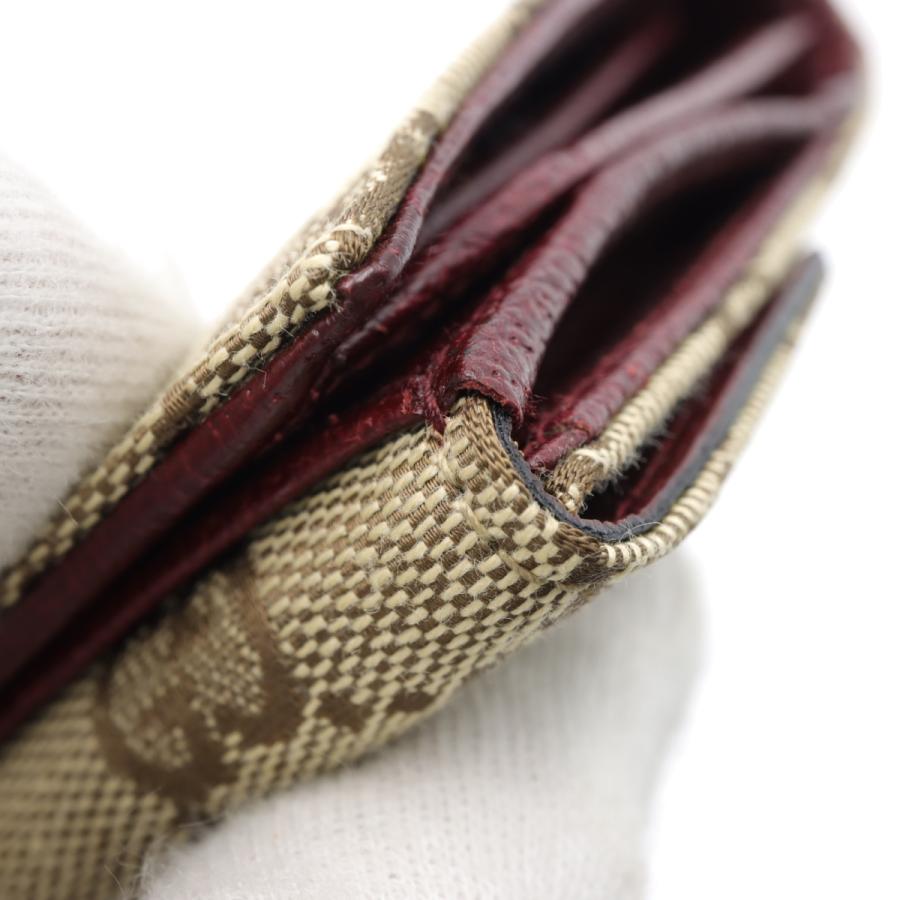 GUCCI グッチ Wホック長財布 ベージュ系 レッド系 ベージュ GUCCI グッチ Wホック長財布 ベージュ系 レッド系 ベージュ