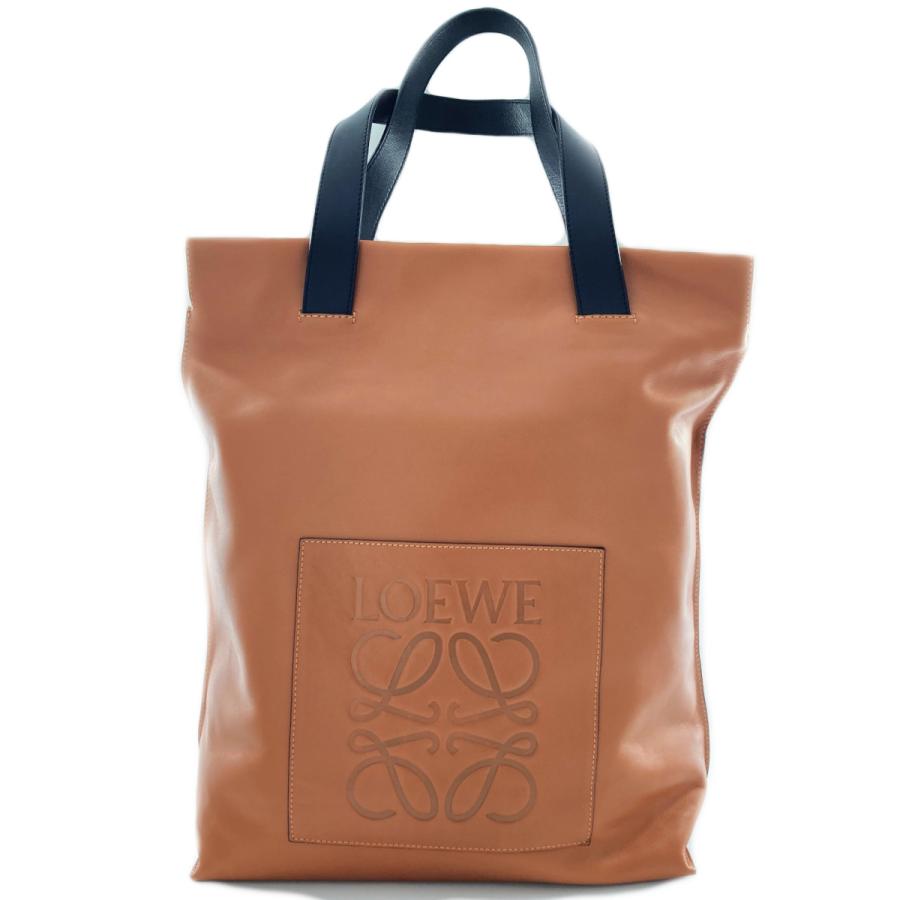 LOEWE ロエベ トートバッグ ブラウン系 シルバー金具 レザー LOEWE ロエベ トートバッグ ブラウン系 シルバー金具 レザー
