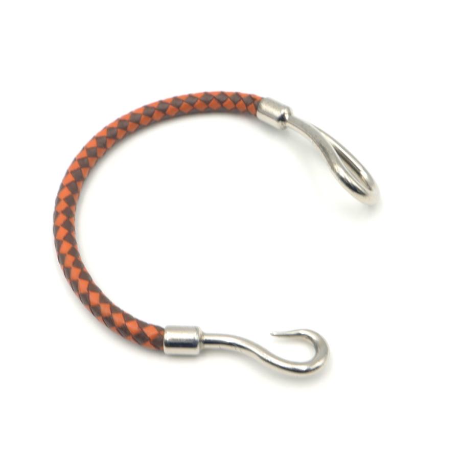 HERMES エルメス ブレスレット ジャンボブレス 編み込み オレンジ系 