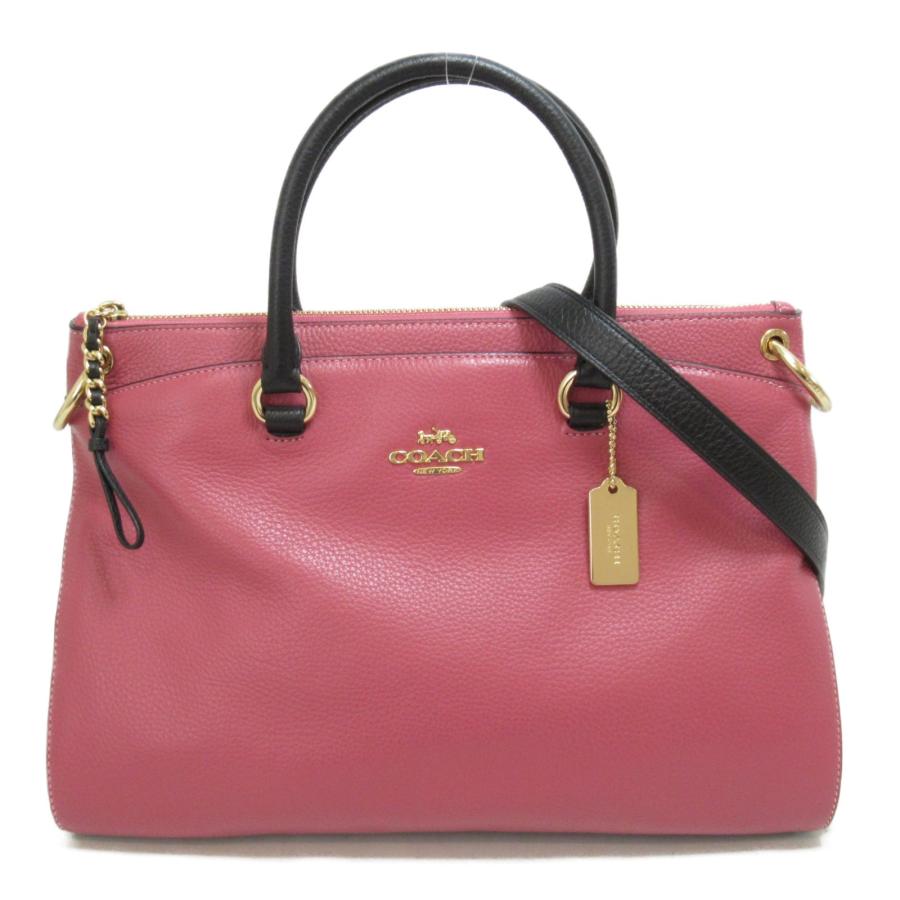 COACH コーチ 2wayショルダーバッグ 2wayトートバッグ ピンク系 レザー  