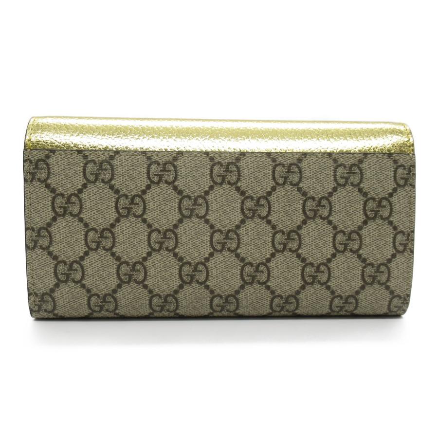GUCCI グッチ 二つ折り長財布 ゴールド系 PVCコーティング GUCCI グッチ 二つ折り長財布 ゴールド系 PVCコーティング